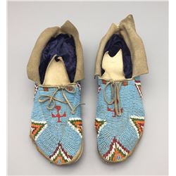 Antique Fully Beaded Moccasins