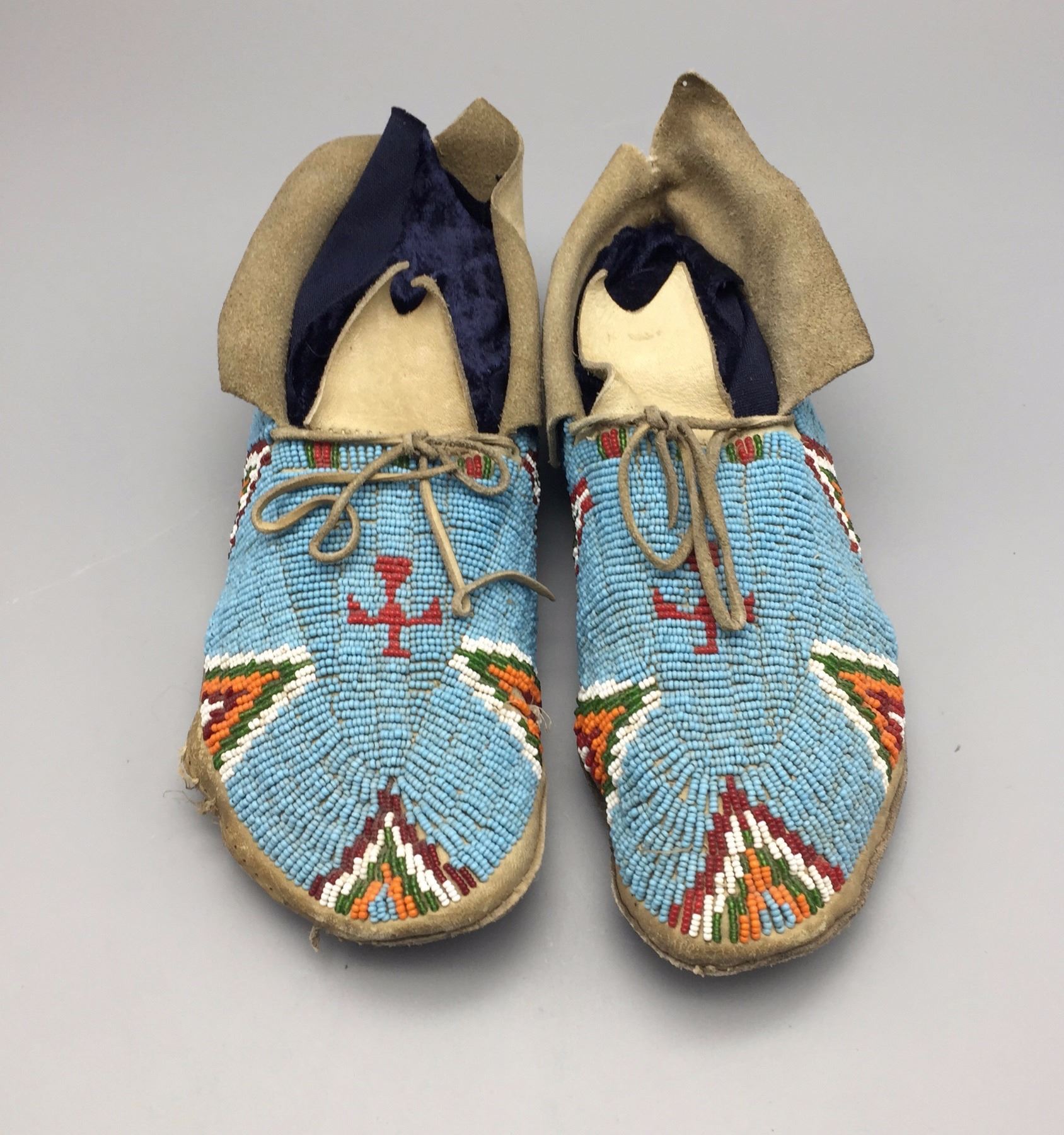 Antique Fully Beaded Moccasins