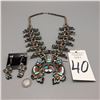 Image 14 : Rainbow Man Squash Blossom Necklace Set