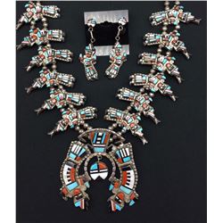 Rainbow Man Squash Blossom Necklace Set