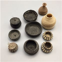 Group of 10 Horsehair Baskets