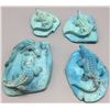 Image 2 : Group of 4 Carved Turquoise Alligators