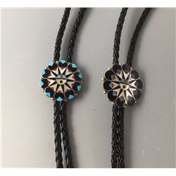 Pair Zuni Inlay Bolos