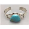 Image 2 : Turquoise and Sterling Bracelet - P. Sanchez