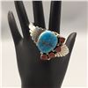Image 5 : Turquoise, Coral and Sterling Silver Bracelet