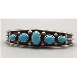Turquoise and Sterling Bracelet - Johnson