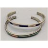 Image 1 : Pair of Sterling Silver Inlay Bracelets