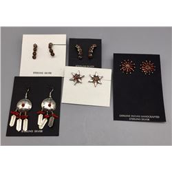 5 Pairs of Coral Earrings