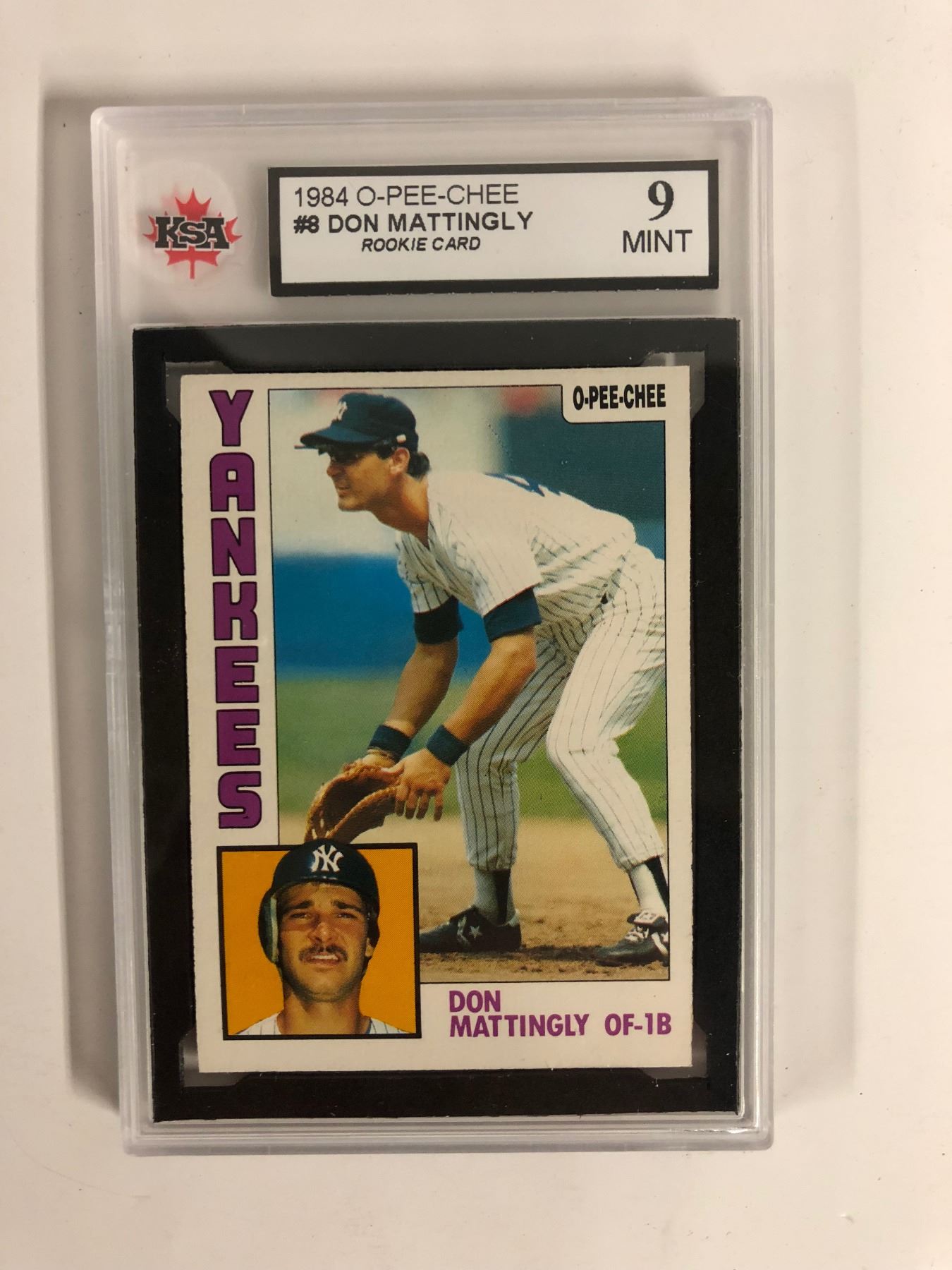 1984 O Pee Chee 8 Don Mattingly Rookie Card 9 Mint Ksa