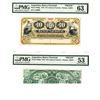 Image 1 : Banco Nacional. 1873, 40 Centavos Fuertos Proof Face & Back Banknotes.