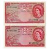 Image 1 : British Caribbean Territories, Eastern Group, 1960 Banknote Pair.