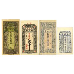 China Private & Local Banknote Quartet, ca. 1920-1940.