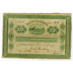 Banco de Oriente, 1900, Issued Note.