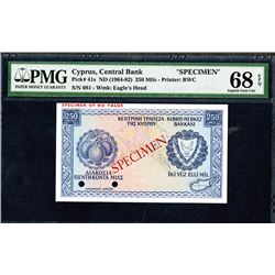 Central Bank of Cyprus. 1964-82 Issue. Specimen.