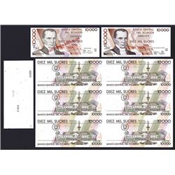 Banco Central del Ecuador, 1988-98, Quartet of 10000 Sucres Notes