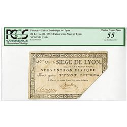 Caisse Patriotique de Lyon, ND (1793), Issued Siege of Lyon Note.