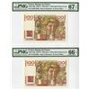 Image 1 : Banque de France, 1946 High Grade Sequential Banknote Pair.