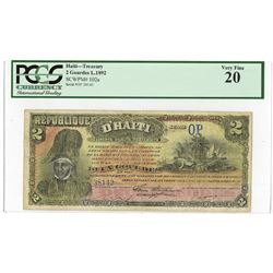 Republique D'Haiti, L.1892 Issued Banknote.