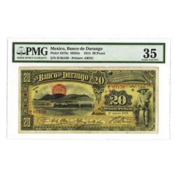 Banco de Durango, 1914, Issued Banknote