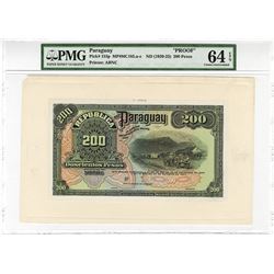 Republica Del Paraguay, ND (1920-23) Uniface Front Proof Banknote.
