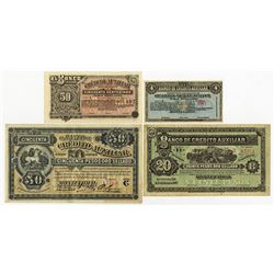 Banco De Credito Auxiliar, Montevideo 1887 Issue Banknote Assortment.