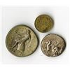 Image 2 : Mixed Trio of Ancient Coins & Tokens with Greek Corinthian Silver Coin