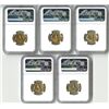 Image 2 : United States Mint, Quintet of 1926-1930 Buffalo Nickels.