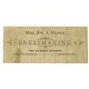 Image 2 : Mrs. Joe A. Haney, Dressmaking ca.1870-80's Advertising Note.