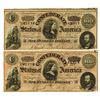 Image 1 : C.S.A., 1864 Lot of 2 $100 Notes T-65 Banknote Pair.