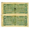 Image 2 : C.S.A., 1864 Lot of 2 $100 Notes T-65 Banknote Pair.