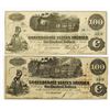 Image 1 : C.S.A., $100, 1862 Lot of 2 notes, T-39 and T-40.