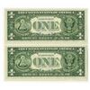 Image 2 : U.S. F.R.N., $1 Series 1969 B Uncirculated Sequential Pair Error.