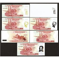 DuraNote Predecessor Polymer Banknote Advertising Note Specimens.