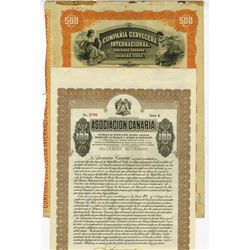 Pair of Cuban Bonds, ca.1915-1925, 2 Pieces.