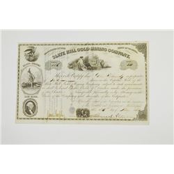 Slate Hill Gold Mining Co., 1854 Issued Stock Certificate