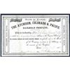 Image 1 : Atchison, Colorado & Pacific Railroad Co. I/U Stock Certificate.