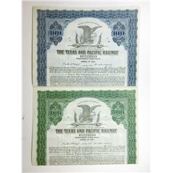 Texas and Pacific Railway Co., 1923 Pair of Specimen Bonds