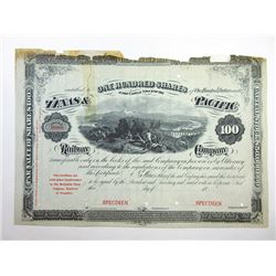 Texas and Pacific Railway Co., ca.1850-1900 Specimen Stock Certificate