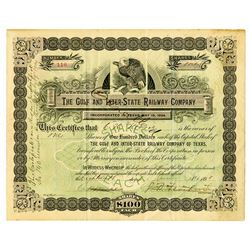 Gulf and Inter-State Railway Co., 1898 Issued Stock Certificate