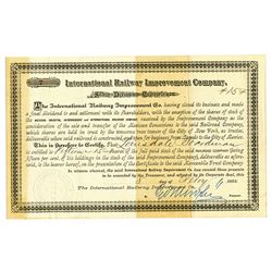 International Railway Improvement Co., 1883 Dividend Certificate