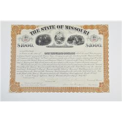 State of Missouri, 1872 Cancelled Bond