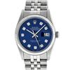 Image 1 : Rolex Mens 36mm Stainless Steel Blue Diamond Datejust Wristwatch