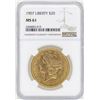 Image 1 : 1907 $20 Liberty Head Double Eagle Gold Coin NGC MS61