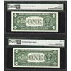 Image 2 : Lot of (2) Consecutive 1957 $1 Silver Certificate Notes PMG Gem Uncirculated 66E