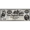 Image 1 : 1857 $20 The New England Bank Obsolete Note