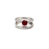 Image 3 : 14KT White Gold 2.84 ctw Round Cut Red Ruby Diamond Engagement Bridal Set