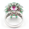 Image 4 : 14KT White Gold Oval Cut Pink Tourmaline and Diamond Engagement Ring