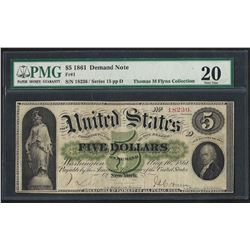 1861 $5 Demand Note New York Fr.1 PMG Very Fine 20