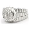 Image 3 : 14KT White Gold 0.62 ctw Men's Round Brilliant Cut Diamond Ring
