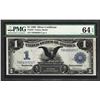 Image 1 : 1899 $1 Black Eagle Silver Certificate Note Fr.233 PMG Choice Uncirculated 64EPQ